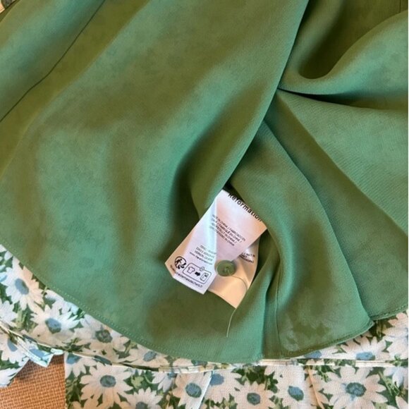 Reformation Ceara Midi Dress - Daisy Meadow Green White Floral V Neck French Sz8 - Picture 8 of 9
